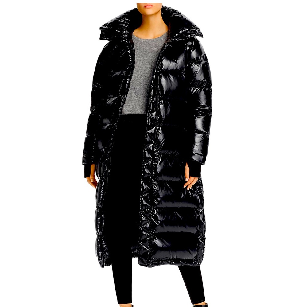 Gloosy Hooded Long Down Puffer Coat